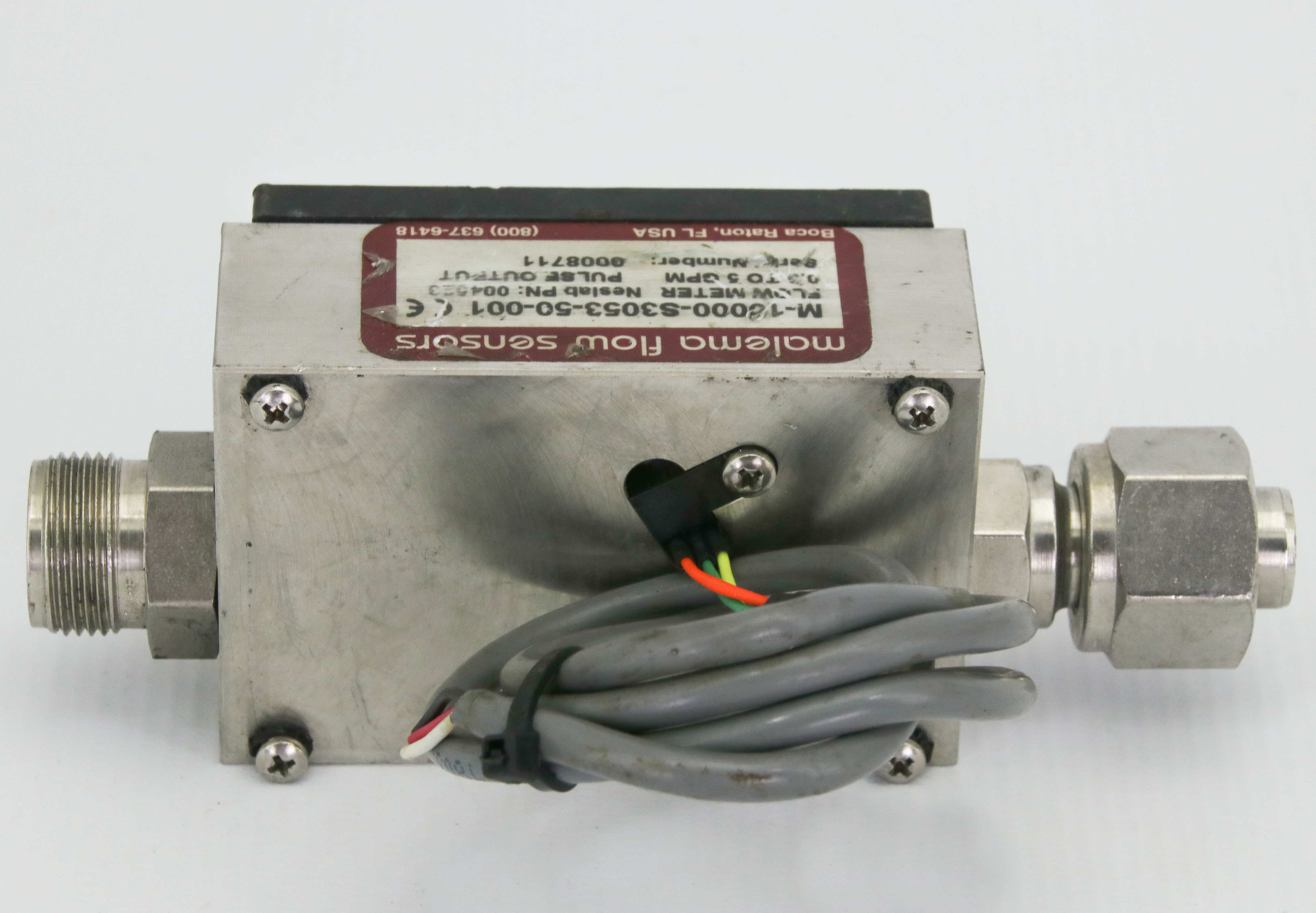 メル 11800 MALEMA FLOW METER, 0.3 - 5 GPM, NESLAB PN: 004523 M-10000